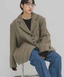 ジャケット/アウター（グリーン・カーキ/緑色系・ストライプ柄