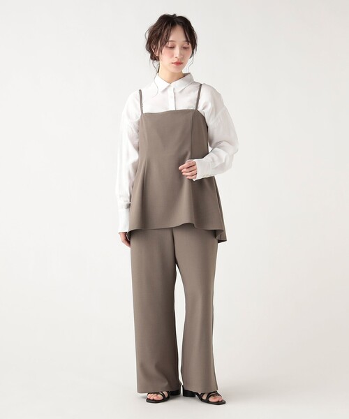 BEAMS HEART(ビームスハート)の「フェイクレイヤード キャミソール サロペット(サロペット/オーバーオール・レディース・グレー/ブラック・FREE)」の6枚目の写真