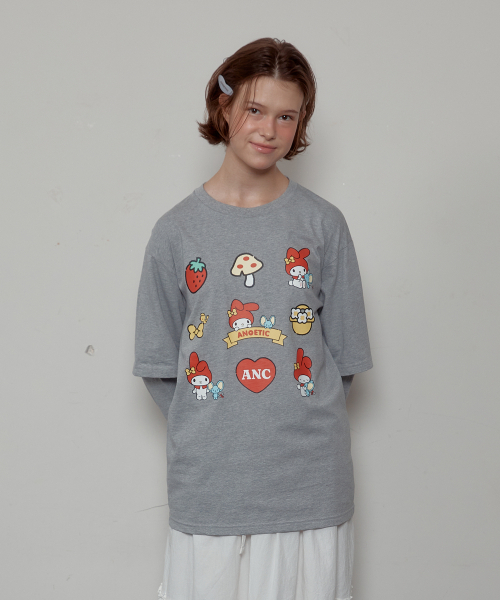 ANOETIC（アノエティック）の「ANC MYMELODY LAYERED T-SHIRT_GREY（Tシャツ/カットソー・レディース・グレー・FREE）」の2枚目の写真