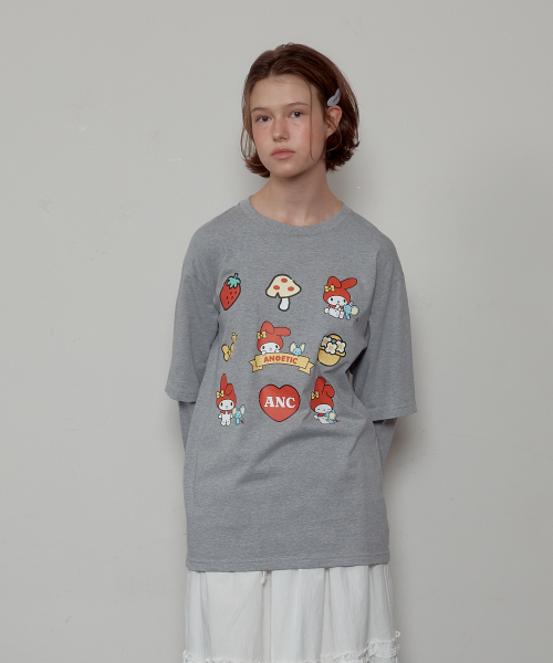 ANOETIC（アノエティック）の「ANC MYMELODY LAYERED T-SHIRT_GREY（Tシャツ/カットソー・レディース・グレー・FREE）」の3枚目の写真
