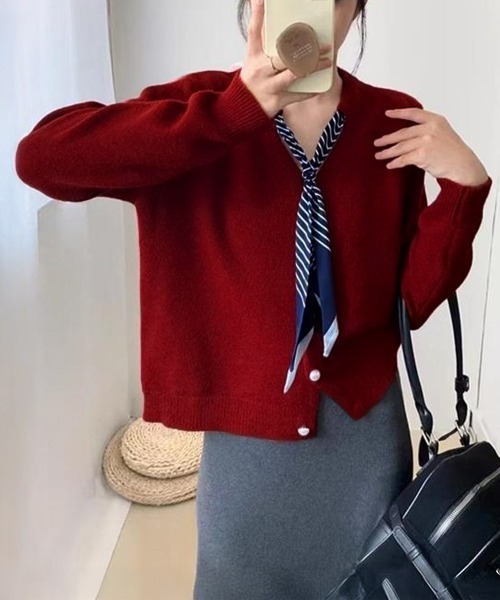 Miniministore(ミニミニストア)の「ボウタイニットトップス きれいめ 秋冬服(ニット/セーター・レディース・レッド/イエロー/ホワイト/ブラック・FREE)」の10枚目の写真
