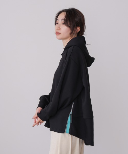 Bou Jeloud(ブージュルード)の「シルキーダンボールコクーンパーカー(パーカー・レディース・ブラック/オフホワイト/グレー・FREE)」の7枚目の写真