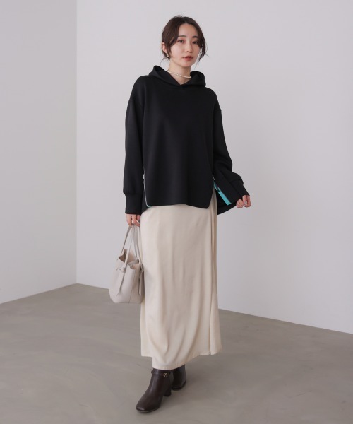 Bou Jeloud(ブージュルード)の「シルキーダンボールコクーンパーカー(パーカー・レディース・ブラック/オフホワイト/グレー・FREE)」の8枚目の写真