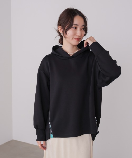 Bou Jeloud(ブージュルード)の「シルキーダンボールコクーンパーカー(パーカー・レディース・ブラック/オフホワイト/グレー・FREE)」の9枚目の写真