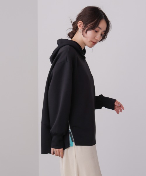 Bou Jeloud(ブージュルード)の「シルキーダンボールコクーンパーカー(パーカー・レディース・ブラック/オフホワイト/グレー・FREE)」の10枚目の写真