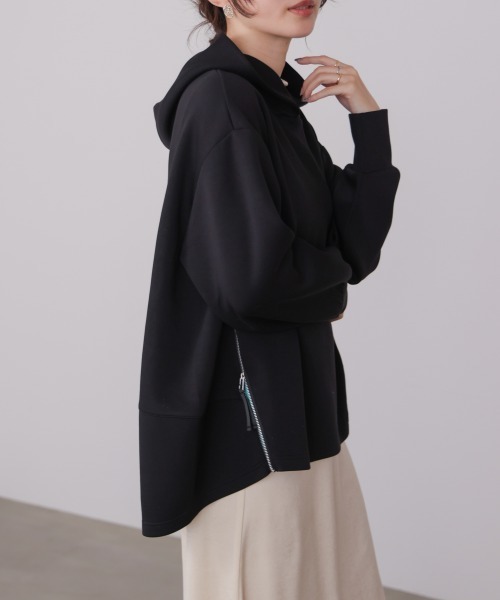 Bou Jeloud(ブージュルード)の「シルキーダンボールコクーンパーカー(パーカー・レディース・ブラック/オフホワイト/グレー・FREE)」の13枚目の写真