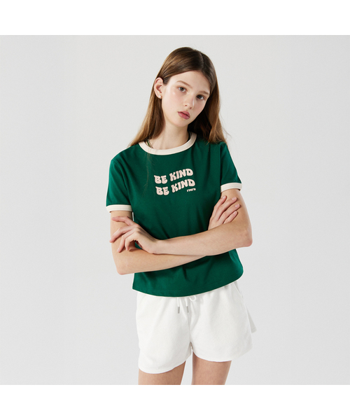 RMRN(アルエームアルエヌ)の「BE KIND RINGER T-SHIRT(Tシャツ/カットソー・レディース・イエロー/グリーン/クリーム/ラベンダー・FREE)」の3枚目の写真