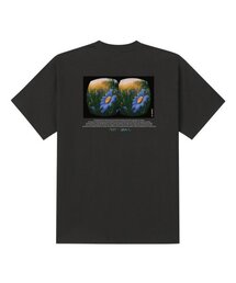 バーチャルフラワー半袖Tシャツブラック