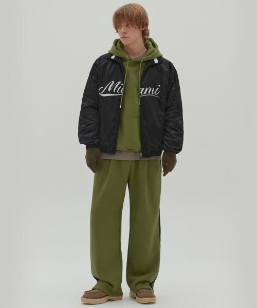 SECONDMONO（セカンドモノローグ）の「キーホールサイド配色ワイドスウェットパンツライム_SEPT022LIME（スウェットパンツ・メンズ・その他・SMALL/MEDIUM/LARGE）」の5枚目の写真
