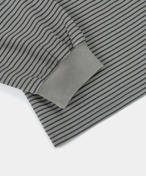 EXCONTAINER（エックスコンテナ）の「ヴィンテージピグメントストライプロングスリーブ (GREY)（Tシャツ/カットソー・メンズ・その他・MEDIUM/LARGE/X-LARGE）」の3枚目の写真