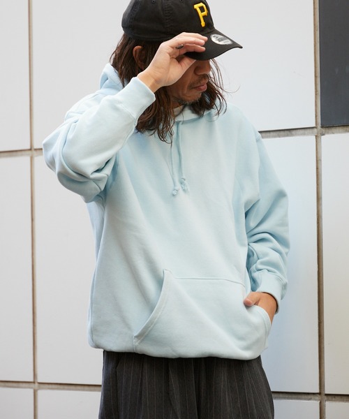 ROOPTOKYO（ループトウキョウ）の「無地ボディ ベーシック プルオーバーパーカー 中肉厚生地（パーカー・メンズ・ホワイト/ブラック/グレー/アッシュグレー/ライトブルー/レッド/ネイビー/オリーブ/バーガンディー・S/M/L/XL）」の6枚目の写真