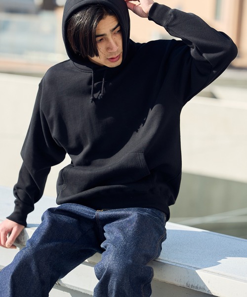 ROOPTOKYO（ループトウキョウ）の「無地ボディ ベーシック プルオーバーパーカー 中肉厚生地（パーカー・メンズ・ホワイト/ブラック/グレー/アッシュグレー/ライトブルー/レッド/ネイビー/オリーブ/バーガンディー・S/M/L/XL）」の2枚目の写真