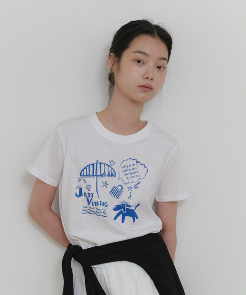 YUPPE（ヨッペ）の「PIKNIC DOG T-SHIRT_WHITE（Tシャツ/カットソー・レディース・その他・FREE）」の2枚目の写真