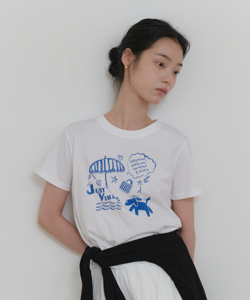 YUPPE（ヨッペ）の「PIKNIC DOG T-SHIRT_WHITE（Tシャツ/カットソー・レディース・その他・FREE）」の3枚目の写真