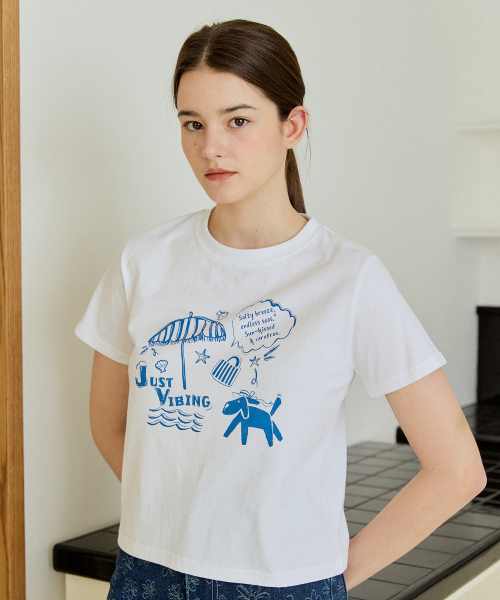 YUPPE（ヨッペ）の「PIKNIC DOG T-SHIRT_WHITE（Tシャツ/カットソー・レディース・その他・FREE）」の4枚目の写真