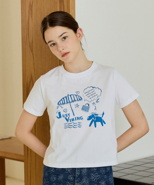 YUPPE（ヨッペ）の「PIKNIC DOG T-SHIRT_WHITE（Tシャツ/カットソー・レディース・その他・FREE）」の5枚目の写真