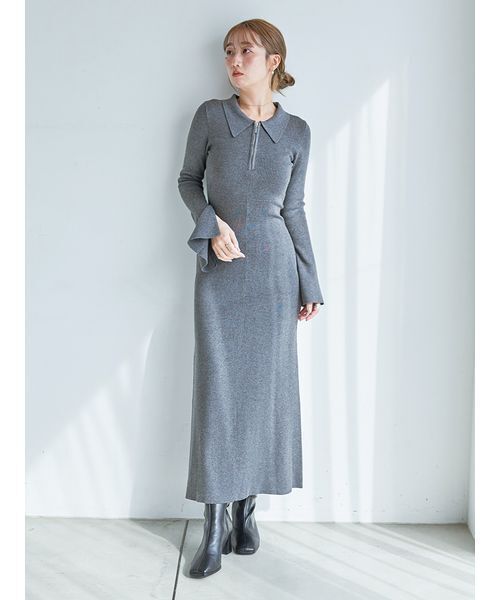 Sustainableスキッパーニットワンピース（ワンピース）｜SNIDEL