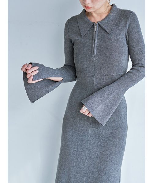 Sustainableスキッパーニットワンピース（ワンピース）｜SNIDEL