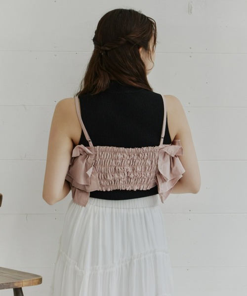 Olu.（オルドット）の「ボリュームフリルビスチェ（キャミソール・レディース・ピンク/アイボリー/ブラック・FREE）」の8枚目の写真