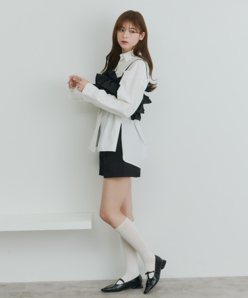 Olu.（オルドット）の「ボリュームフリルビスチェ（キャミソール・レディース・ピンク/アイボリー/ブラック・FREE）」の20枚目の写真