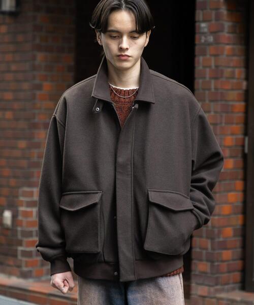 SENSE OF PLACE by URBAN RESEARCH（センスオブプレイスバイアーバンリサーチ）の「『UR TECH』カットメルトンブルゾン（ブルゾン・メンズ・カーキ/ブラック/ブラウン・LARGE/MEDIUM）」の2枚目の写真