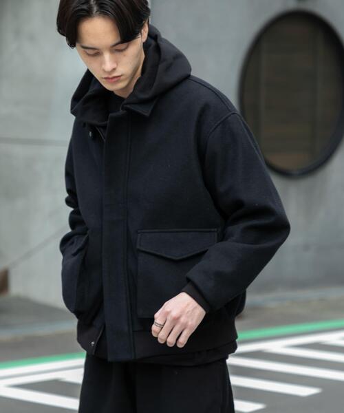 SENSE OF PLACE by URBAN RESEARCH（センスオブプレイスバイアーバンリサーチ）の「『UR TECH』カットメルトンブルゾン（ブルゾン・メンズ・カーキ/ブラック/ブラウン・LARGE/MEDIUM）」の5枚目の写真