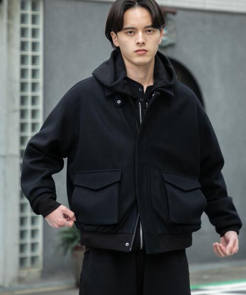 SENSE OF PLACE by URBAN RESEARCH（センスオブプレイスバイアーバンリサーチ）の「『UR TECH』カットメルトンブルゾン（ブルゾン・メンズ・カーキ/ブラック/ブラウン・LARGE/MEDIUM）」の9枚目の写真