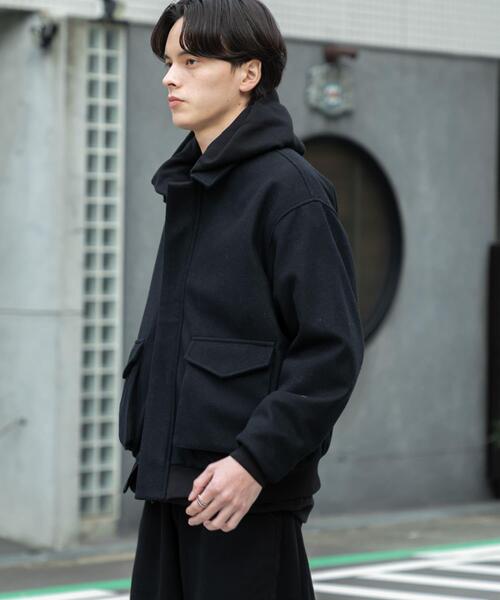 SENSE OF PLACE by URBAN RESEARCH（センスオブプレイスバイアーバンリサーチ）の「『UR TECH』カットメルトンブルゾン（ブルゾン・メンズ・カーキ/ブラック/ブラウン・LARGE/MEDIUM）」の11枚目の写真