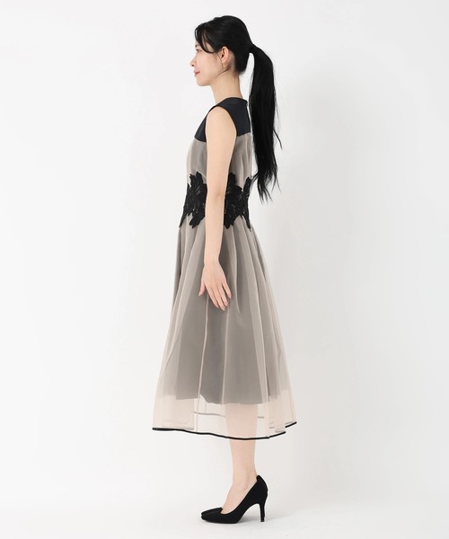 STRAWBERRY-FIELDS（ストロベリーフィールズ）の「グラッセ（ドレス・レディース・ブラック×ベージュ・3/2）」の2枚目の写真