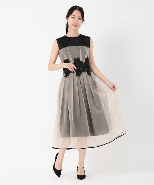 STRAWBERRY-FIELDS（ストロベリーフィールズ）の「グラッセ（ドレス・レディース・ブラック×ベージュ・3/2）」の8枚目の写真