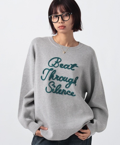 PAGEBOY(ページボーイ)の「ロープロゴニットプルオーバー(Tシャツ/カットソー・レディース・オフホワイト/ブラック/グレー・FREE)」の1枚目の写真