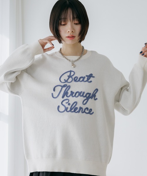 PAGEBOY(ページボーイ)の「ロープロゴニットプルオーバー(Tシャツ/カットソー・レディース・オフホワイト/ブラック/グレー・FREE)」の2枚目の写真