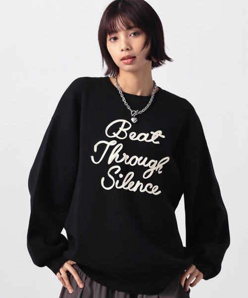 PAGEBOY(ページボーイ)の「ロープロゴニットプルオーバー(Tシャツ/カットソー・レディース・オフホワイト/ブラック/グレー・FREE)」の3枚目の写真