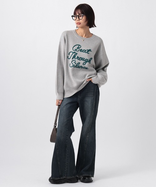 PAGEBOY(ページボーイ)の「ロープロゴニットプルオーバー(Tシャツ/カットソー・レディース・オフホワイト/ブラック/グレー・FREE)」の13枚目の写真