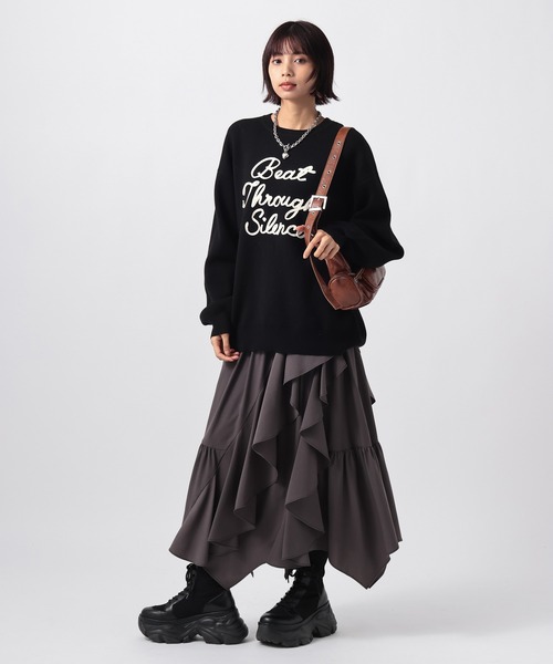 PAGEBOY(ページボーイ)の「ロープロゴニットプルオーバー(Tシャツ/カットソー・レディース・オフホワイト/ブラック/グレー・FREE)」の7枚目の写真