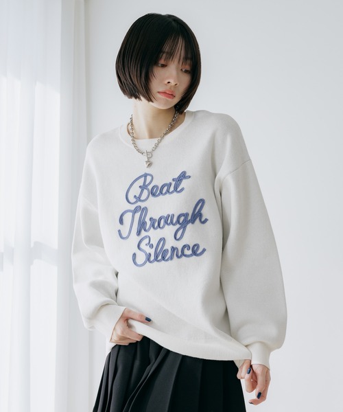 PAGEBOY(ページボーイ)の「ロープロゴニットプルオーバー(Tシャツ/カットソー・レディース・オフホワイト/ブラック/グレー・FREE)」の4枚目の写真