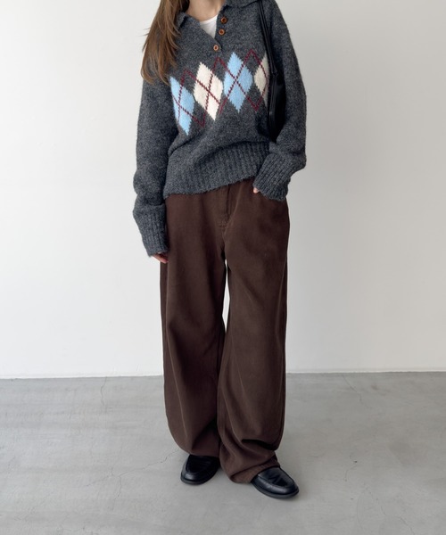 CANAL JEAN（キャナルジーン）の「El mar　裏起毛カーブパンツ（その他パンツ・レディース・ブラウン・SMALL/MEDIUM）」の5枚目の写真