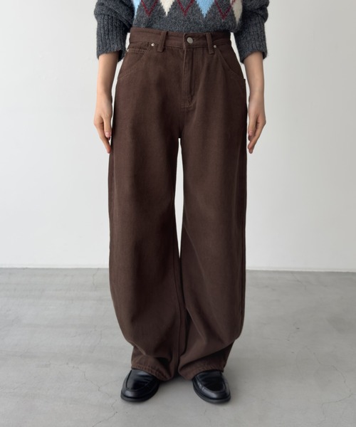 CANAL JEAN（キャナルジーン）の「El mar　裏起毛カーブパンツ（その他パンツ・レディース・ブラウン・SMALL/MEDIUM）」の6枚目の写真