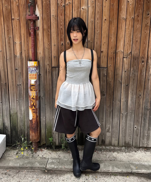 FORRR（フォルンルン）の「Lace Ribbon Rainboots - Black（レインシューズ・レディース・ブラック・23cm/24cm/25cm）」の2枚目の写真