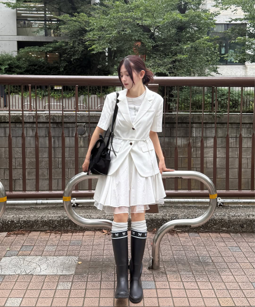 FORRR（フォルンルン）の「Lace Ribbon Rainboots - Black（レインシューズ・レディース・ブラック・23cm/24cm/25cm）」の3枚目の写真