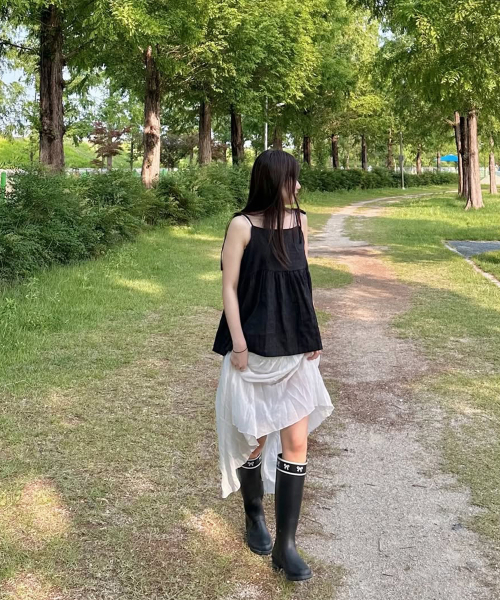 FORRR（フォルンルン）の「Lace Ribbon Rainboots - Black（レインシューズ・レディース・ブラック・23cm/24cm/25cm）」の6枚目の写真