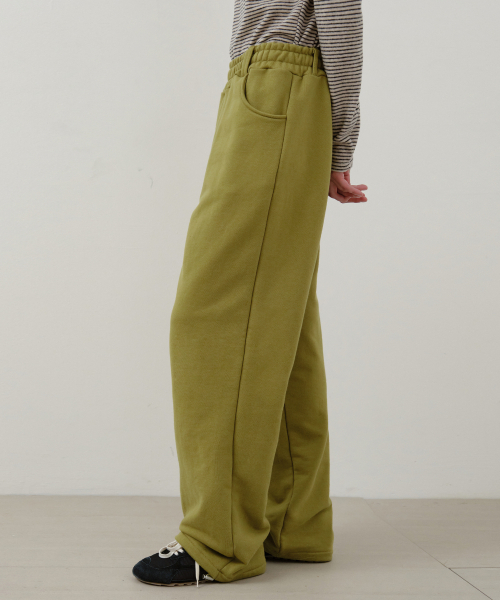 WEDNESDAYOASISFORWOMEN（ウェンズデー オアシス フォー ウーマン）の「W/ベルト付きストリングスウェットパンツ_オリーブ(W25-PT28)（スウェットパンツ・レディース・オリーブ・OS）」の2枚目の写真