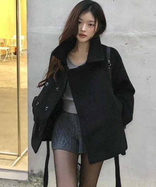 semplice(センプリチェ)の「ダッフルコート(ダッフルコート・レディース・ブラック/ブラウン・F)」の7枚目の写真