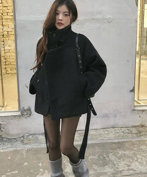 semplice(センプリチェ)の「ダッフルコート(ダッフルコート・レディース・ブラック/ブラウン・F)」の9枚目の写真