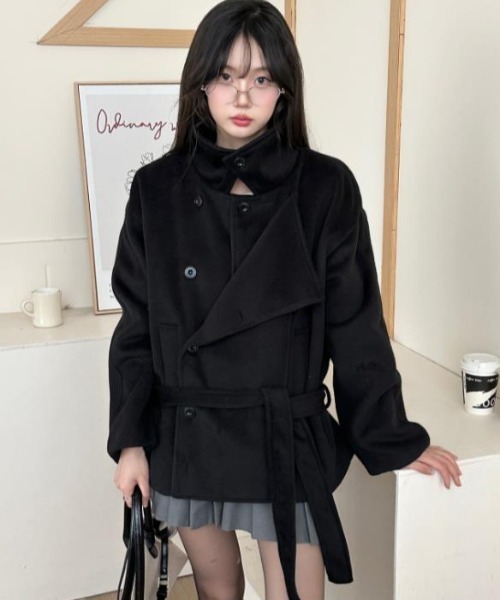 semplice（センプリチェ）の「ダッフルコート（ダッフルコート・レディース・ブラック/ブラウン/ダークグレー・F）」の8枚目の写真