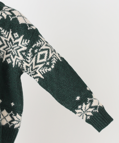 JOURNAL STANDARD（ジャーナルスタンダード）の「ノルディックニット（ニット/セーター・レディース・ブラック/グリーン・FREE）」の20枚目の写真