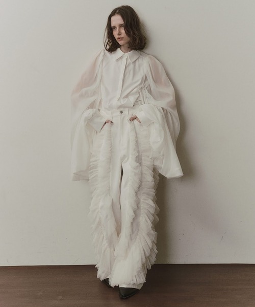 LA BELLE ETUDE（ラベルエチュード）の「WING SLEEVE BLⅡ（シャツ/ブラウス・レディース・ブラック/ホワイト・FREE）」の4枚目の写真