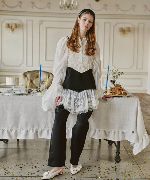 LA BELLE ETUDE（ラベルエチュード）の「WING SLEEVE BLⅡ（シャツ/ブラウス・レディース・ブラック/ホワイト・FREE）」の18枚目の写真