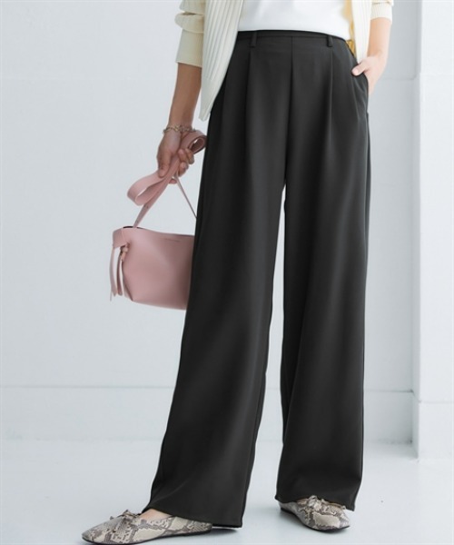 nissen（ニッセン）の「【花粉がつきにくい】ストレートパンツ＜大きいサイズ有＞（その他パンツ・レディース・ライトベージュ/ブラック/ネイビー・S/M/L/LL/3L）」の2枚目の写真