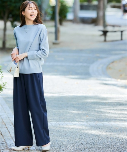 nissen（ニッセン）の「【花粉がつきにくい】ストレートパンツ＜大きいサイズ有＞（その他パンツ・レディース・ライトベージュ/ブラック/ネイビー・S/M/L/LL/3L）」の16枚目の写真